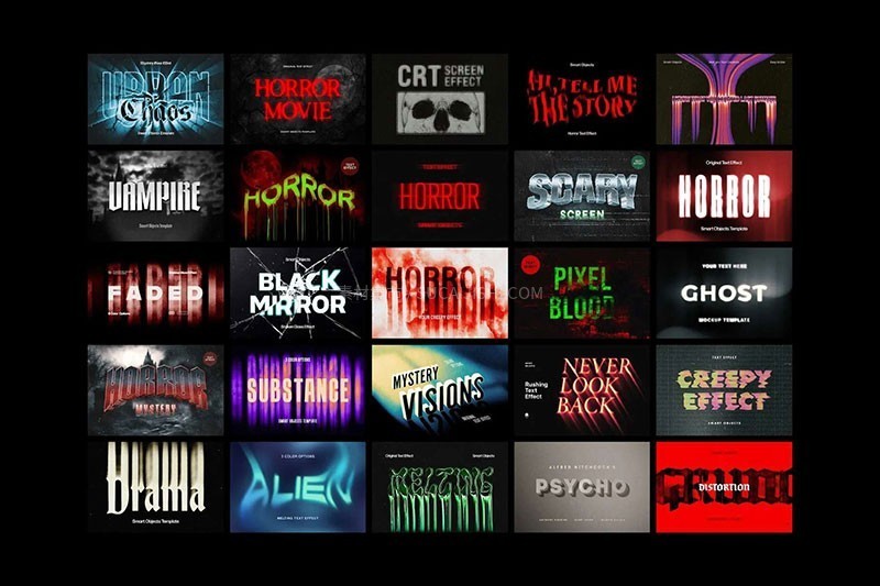 48款万圣节海报文字特效PSD模板